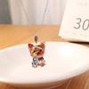 Friendship Yorkshire Terrier Necklace 2D Flat Dog Pendant Necklace Long Sweater Chain  Women