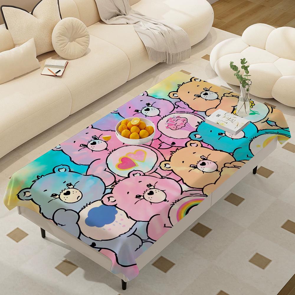 C-Care-B-Bears Прямоугольная Скатерть Декор Стола Многоразовая Водонепроницаемая Скатерть для Кухонного Обеденного Стола Украшение для Праздничной Вечеринки