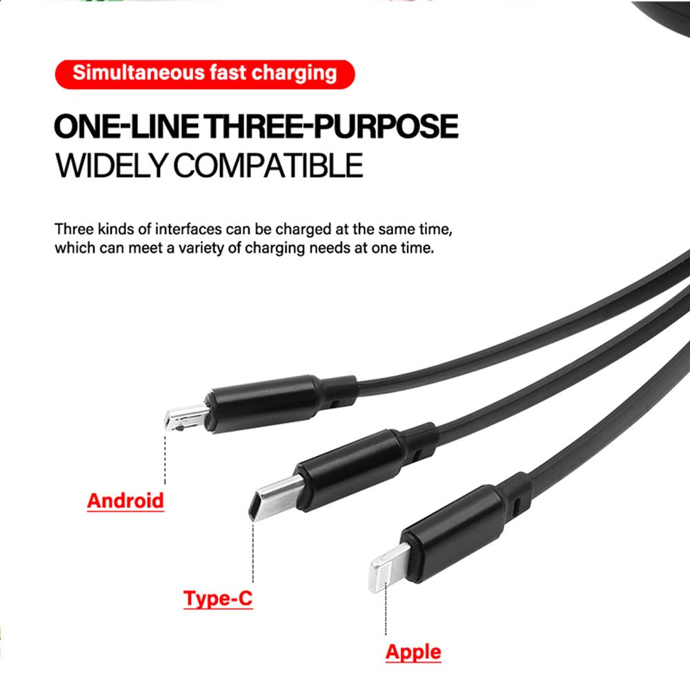 For Alfa Romeo Fast Charging Cord 3 In 1 USB Type C Android Charger Cable For Alfa Romeo Giulietta Tonale GT 159 156 147 Mito BrGF8