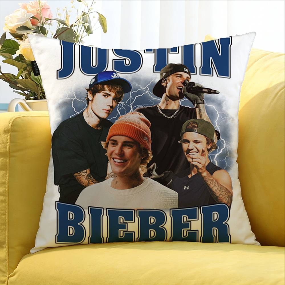Singer J-Ustin B-Bieber Various Sizes Square Pillow Case For Car Home Bedchamber Decor