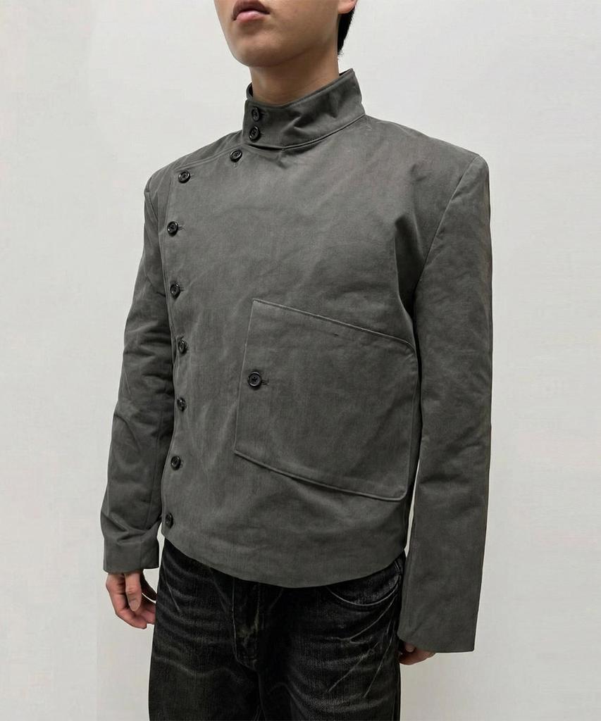 043Y Asymmetric Stand Collar Jacket