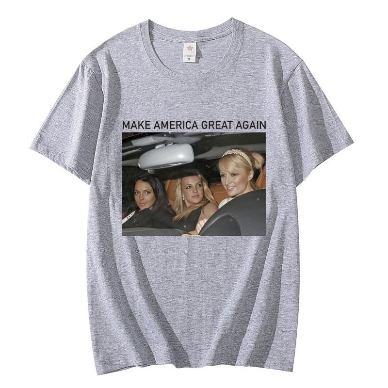 Смешные Футболки с Мемами Make America Great Again Модные Эстетичные Футболки с Коротким Рукавом Унисекс Повседневные Свободные Футболки