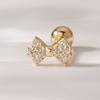 JEWNEL 14K Bow Tie Cubic Point Piercing Earrings