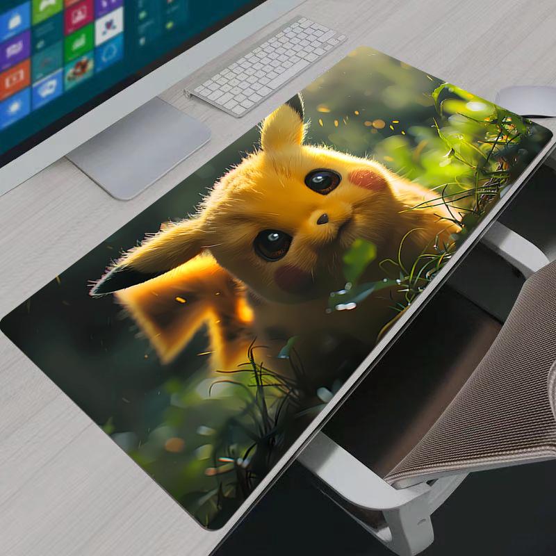 Pokemon Pikachu Mouse Pad XL Lockedge Large Gaming Accessories Computer Gamer Keyboard Mouse Mat Desk Mousepad For Csgo