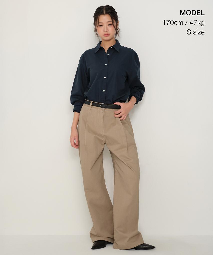 MUSINSA STANDARD WOMAN Women'S Relaxed Oxford Shirt [Navy]