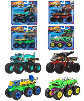 Hot Wheels Monster Truck Transporter Ассортимент игрушечных мини-машинок 4 автомобиля в коробке Продается от 3 лет и старше Мульти 986E-HWN86
