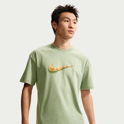 Nike Sportswear T Shirts Men's Horizon Green Crew Neck Moderate