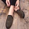 New Men's Charm Rhinestone Half Slippers Black Gold Shoes Male Casual Mules Moccasins Breathable Loafers Zapatos Hombre