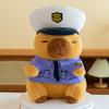 Police Capybara Cartoon Plush Toy Stuffed Animal Doll Decorations Kids Gift