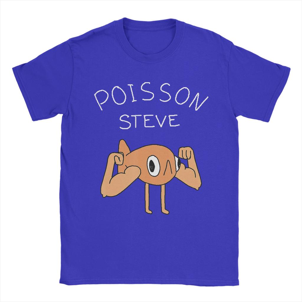 Fish Le Poisson Steve Meme Men T Shirt Casual Tee Shirt Short Sleeve Round Neck T-Shirts Pure Cotton Birthday Present Clothes