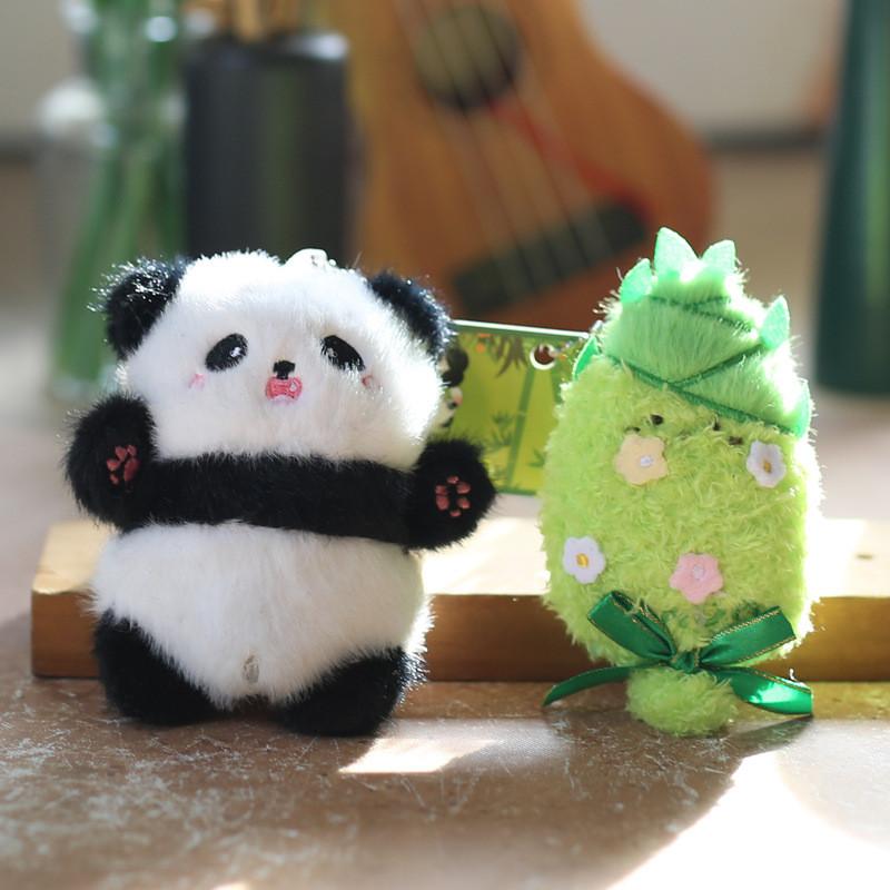 Bamboo Panda Plush Keychain Ultra Soft Stuffed Animal Backpack Charm Gift For Kids