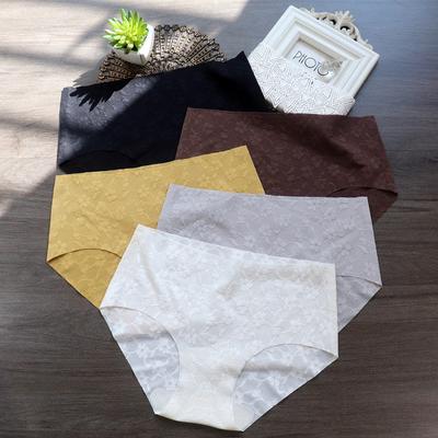 Женские простые кружевные бесшовные удобные трусы с надписью Skin Pack, дышащие, со средней талией, антибактериальные трусы, нижнее белье