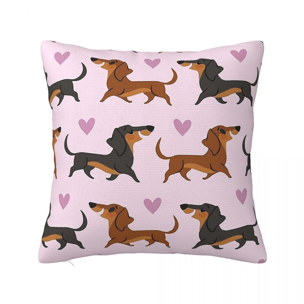 Cute White German Badger Dog Dachshund Pillowcase Cushion Cover Decoration Gift for Animal Dogs Lover Pillow Case Cover Sofa