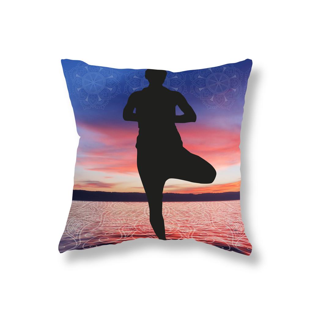 Наволочка с изображением Будды для медитации, украшение для дивана, прикроватная тумбочка для офисного игрового стула, чехол для подушки, домашний декор, наволочка 45x45 см
