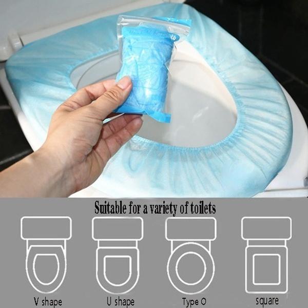 50pcs Disposable Non-woven Toilet Seat Cushion White Square Independent Thick Universal Travel Toilet Cover Cushion Toilet Ring