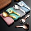 Stainless Steel Fork Spoon Set with Case Travel Utensil Set Ergonomic Handle Portable Outdoor Picnic Utensils for Travel Picnic Camping