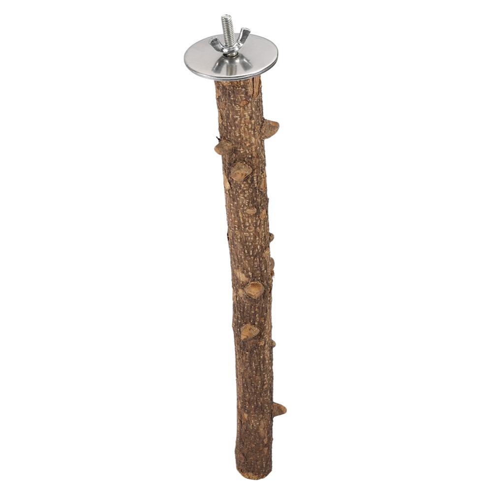 Natural Wood Parrot Perch Stand Rough Surface Prickly Ash Wood Bird Grinding Perch Screw-On Install Chew-Proof Durable