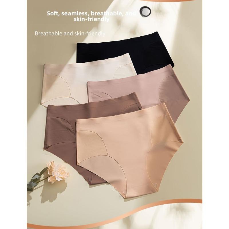 Женские Весенне-Летние Сексуальные Сетчатые Вставки Однотонные Без Швов Цельный Тип Средняя Талия Треугольные Трусы