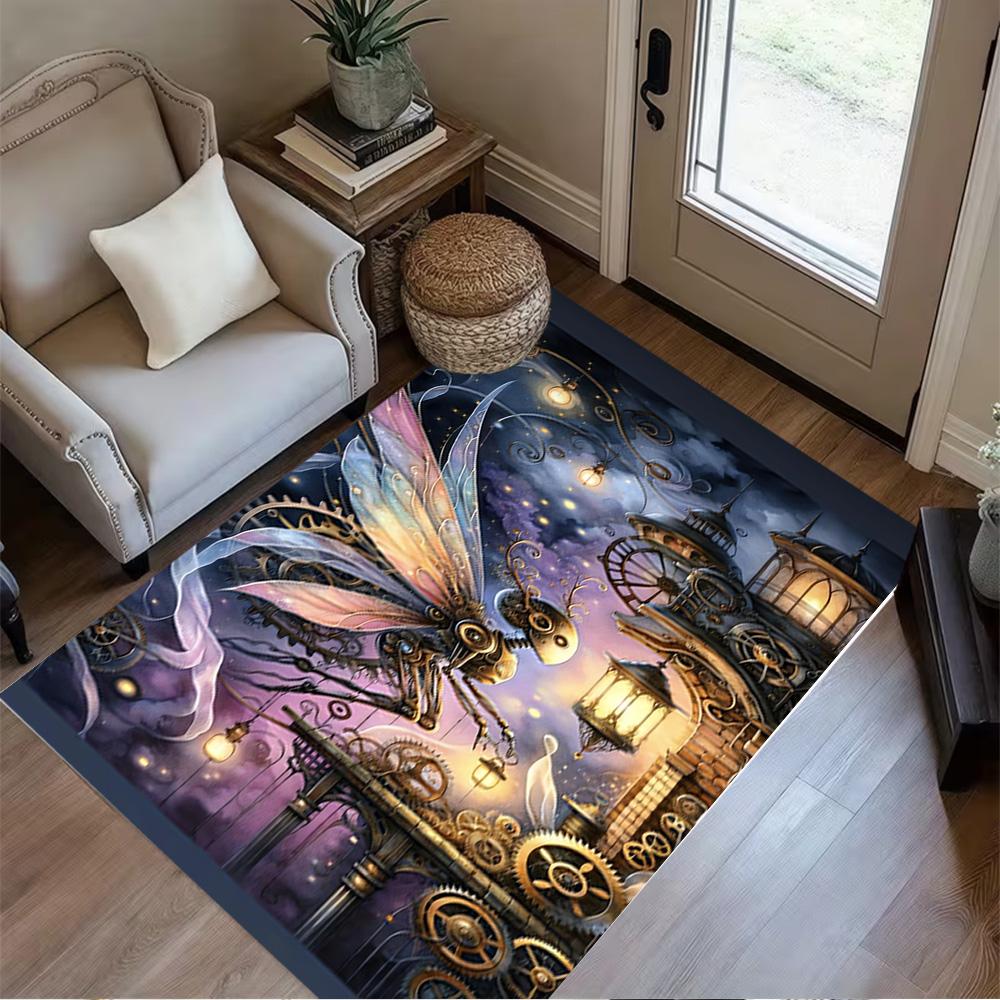 1pc Steampunk Fairy Home Carpet Non Slip Office Decor Gift Living Room Bedroom