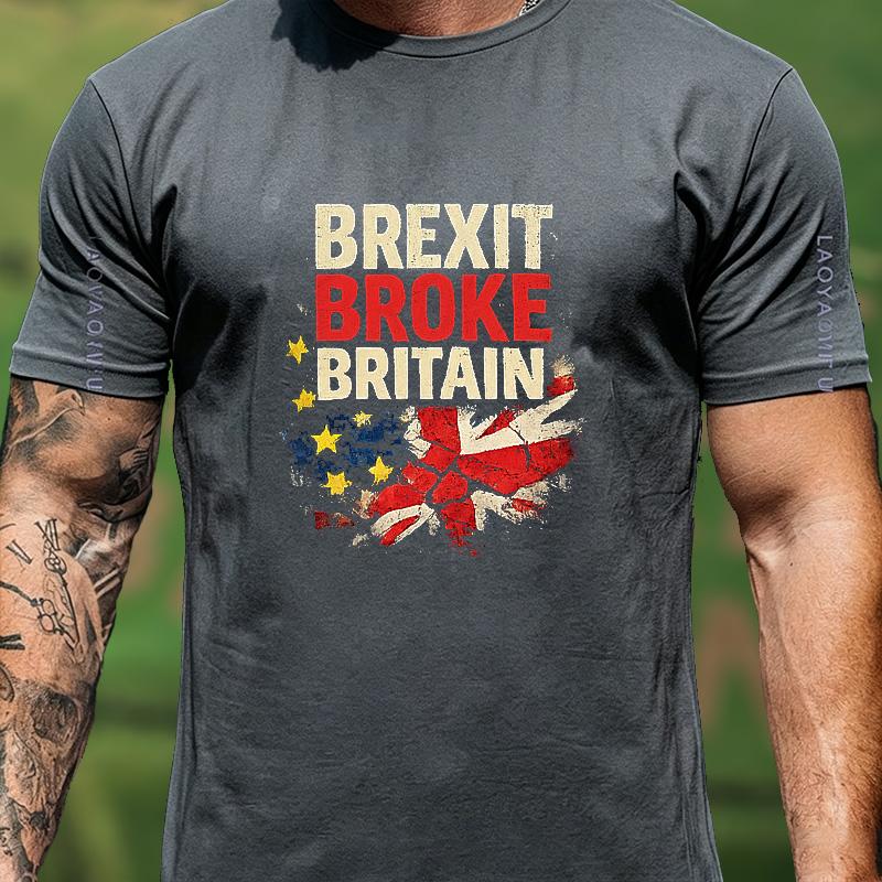 Футболка с графическим принтом distressed-флага на тему Brexit для ЕС и Великобритании, унисекс, винтажная, британская культура, хлопок, уличная одежда, повседневный топ