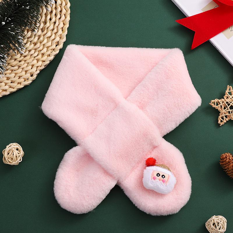 Kids' Plush Cartoon Winter Snood: Christmas Gift Scarf