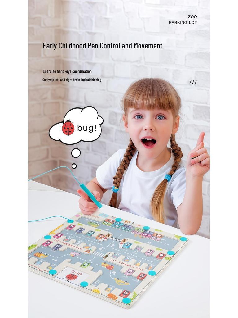 Магнитный лабиринт Парковка и игра с алфавитом для правописания и распознавания