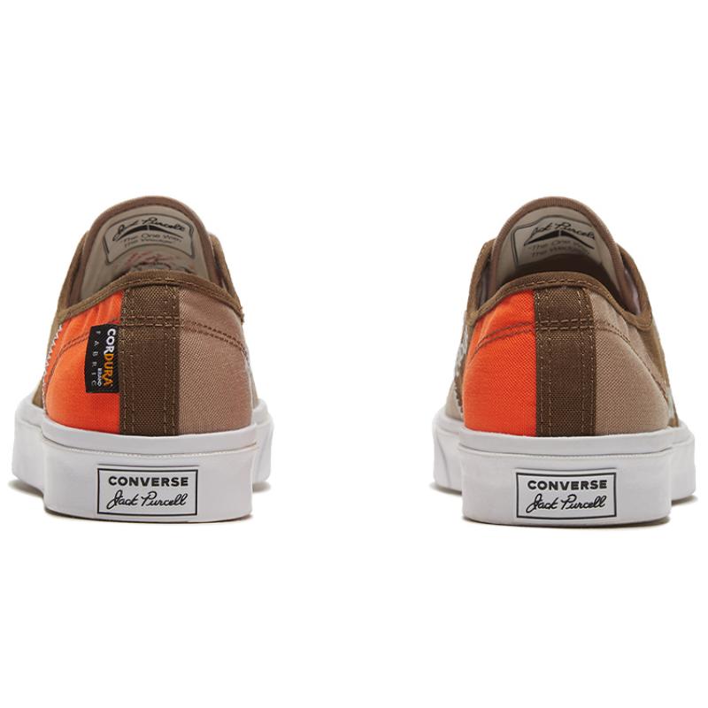 Converse Jack Purcell Panelled Comfortable Low-top Canvas Shoes Unisex Khaki Orange
