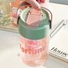 Милая простая студенческая чашка для воды, стеклянные стаканчики с трубочкой для фитнеса, пластиковые стаканчики для кофе, походные портативные бутылки для сока, бутылка для воды