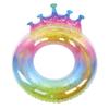 Inflatable Circle Thickened Large Queen Crown Sequins Swimming Ring Lifebuoys for Girls Women