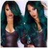 Mermaid Green Long Body Wave Synthetic Stunning Long Side Parting Shaggy Wavy Wig