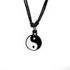 Yin Yang Pendant on Adjustable Black Rope Cord Necklace