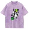 St Patricks Day Skeleton Hand Rock Pocket Saint Pattys Men Luxury Designer Mens Funny Washed Shirt Leisure