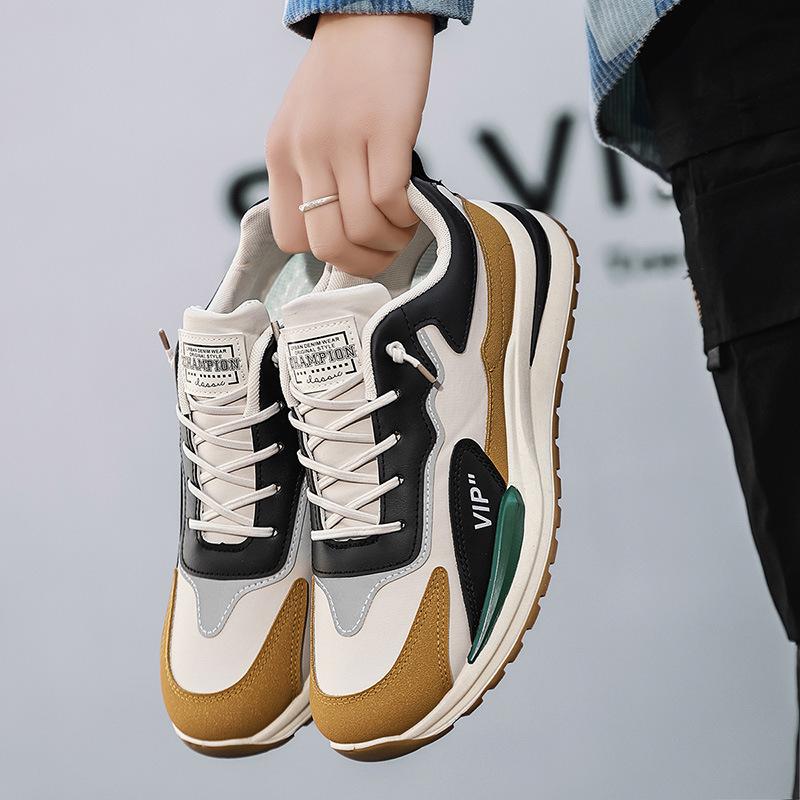 Весна и Осень новая спортивная обувь мужская обувь водонепроницаемая повседневная мужская обувь легкая мягкая подошва студенческая молодежная обувь для бега кожаный верх прилив