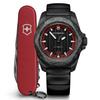 VICTORINOX Автоматические Лимитированные Красные Черные Черный Каучуковый Карбоновый Композитный Ремешок 5 Лет Черные I.N.O.X. Часы, Аналоговые, Водонепроницаемые, Мужские, С автоподзаводом,