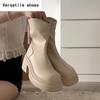 Chunky Women Black Short Boots Fashion Back Zippers Shoes Autumn Winter Square Heel Women's Ankle Booties