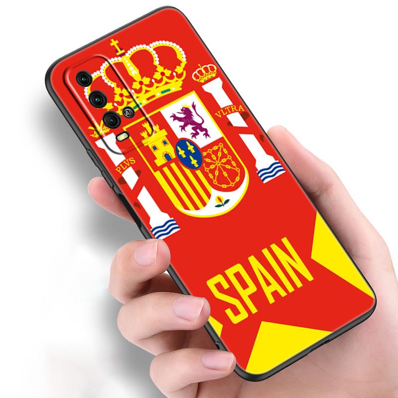 Силиконовый чехол для телефона с гербом Испании и флагом для Xiaomi Redmi Note 11 10 9 8 Pro 11T 10T 10S 9S 8T 9 9A 9C 9T, черный чехол