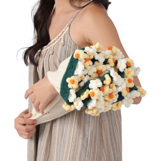 Вязаный крючком букет ромашек Вязаный крючком букет Одеяло ручной работы Цветы Плед для домашнего дивана Кровати Дивана Декор