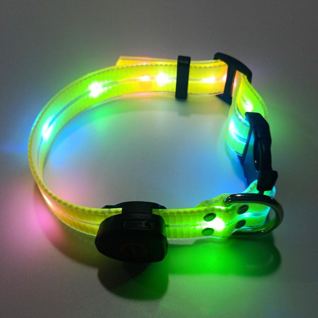 New Adjustable Led Glowing Pet Dog Collar PVC Waterproof Anti Dirty Easy To Clean for Big Small Dogs Puppy Cat Luminous Collar