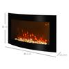 Electric wall fireplace with heating, LED flame effect, 7 flame colors, 1000/2000 W, timer, adjustable thermostat, remote control, black, 89,2 cm
