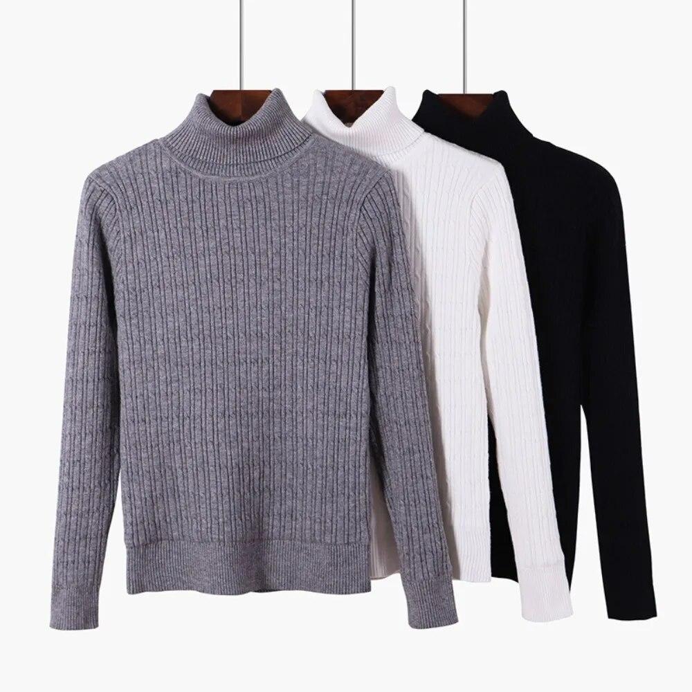 Men Fall Turtleneck Sweater Knitted Soft Pullovers Jumpers Basic Soft Sweaters For Men 2024 Spring Autumn Winter
