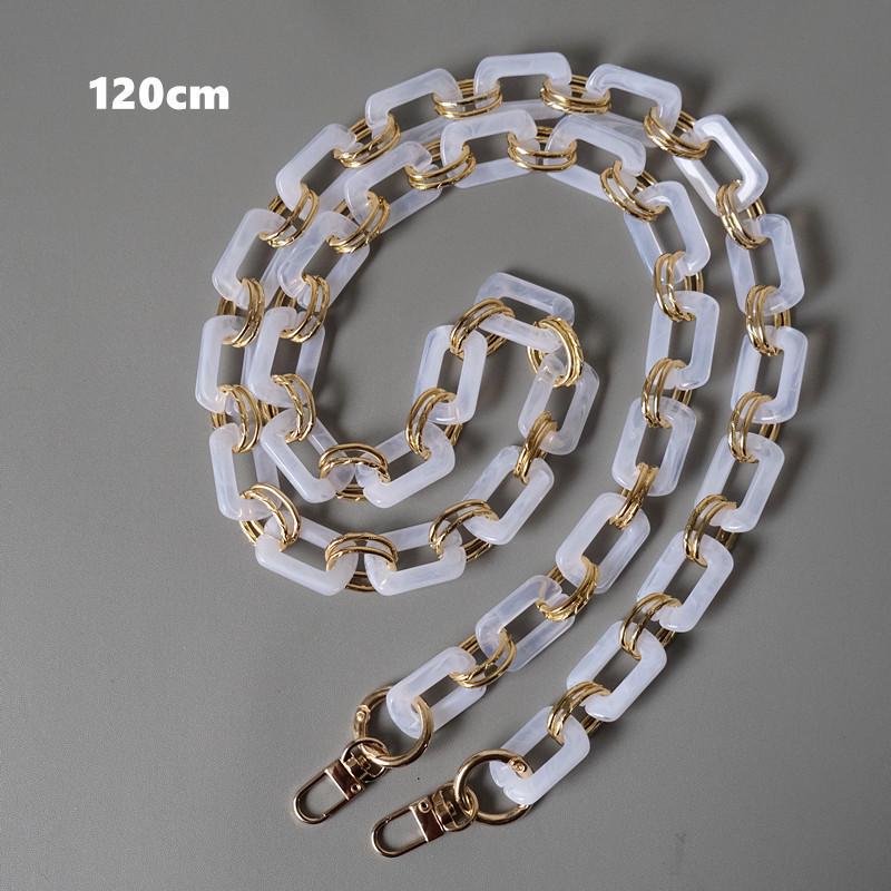 New Fashion Woman Handbag Accessory Metal Parts White Pearl Acrylic Resin Chain Luxury Strap Women Shoulder Cute Clutch Chains