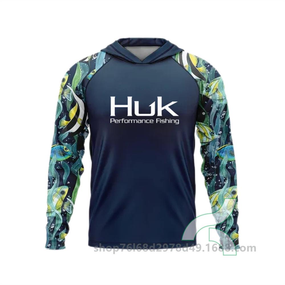 Fishing Suit UPF50 Long Sleeve Hoodie Quick Drying Breathable Sunscreen Suit Sea Fishing Suit Outdoor T-Shirt Summer New