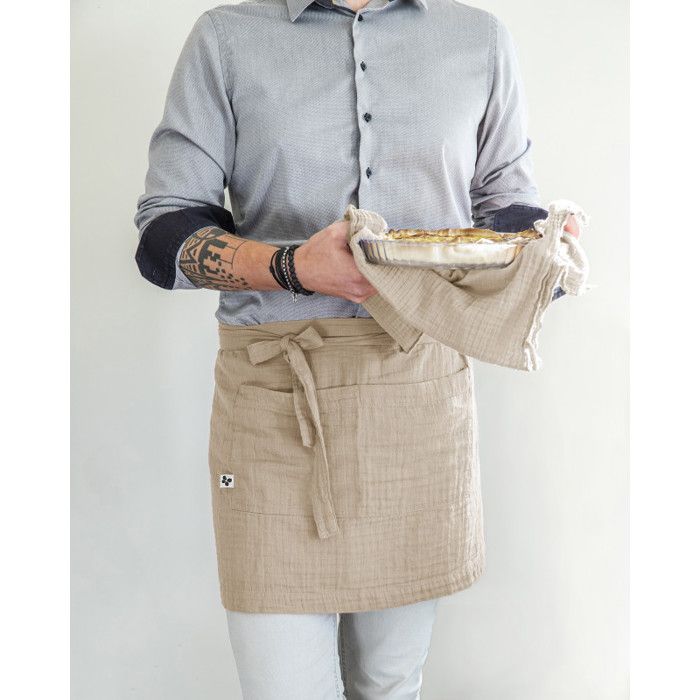 Tablier de Chef "Gaïa" 45 x 80 cm "Gaze de Coton" - Ficelle