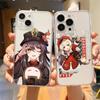 Genshin Impact Hu Tao милый роскошный прозрачный мягкий чехол для телефона iPhone 15 14 13 12 11 Pro Max XS X XR 7 8 Plus Cover Fundas
