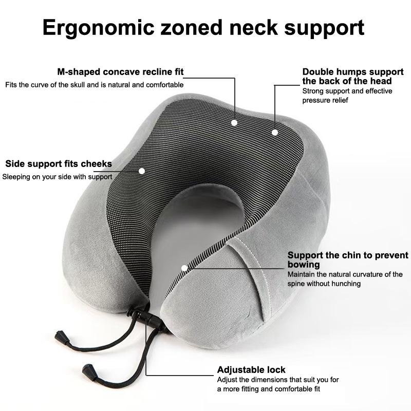 Портативная подушка для путешествий с капюшоном из пены с памятью, мягкая подушка для сна, поддержка шеи для самолета, офиса, поезда, офиса и дома