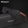 NINESUN Wood New High Quality Square Sunglasses For Men Polarized UV400 Fashion Sunglass Mirror Sport Sun Glasses Driving Oculos