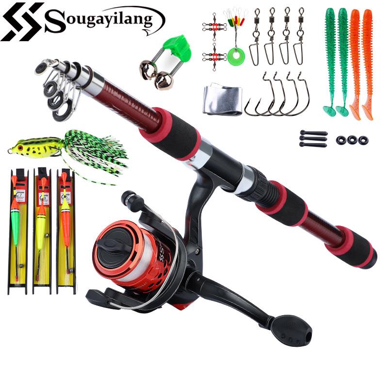 Полный набор аксессуаров для катушки для удочки, 154 см, дорожная телескопическая удочка с набором спиннинговых катушек