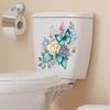 Toilet Sticker Floral Pattern Toilet Lid Sticker Self-Adhesive Bathroom Decal for Home