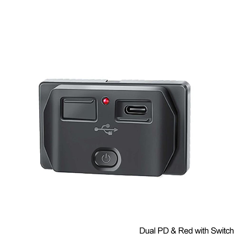 Новый автомобильный QC 3.0 USB PD Type C быстрое зарядное устройство розетка 12 В-24 В с переключателем светодиодная розетка быстрая зарядка для RV лодки мотоцикла