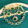 New Zircon Inlaid Bracelet Pendant Earrings Necklace Ring Feminine Jewelry Set